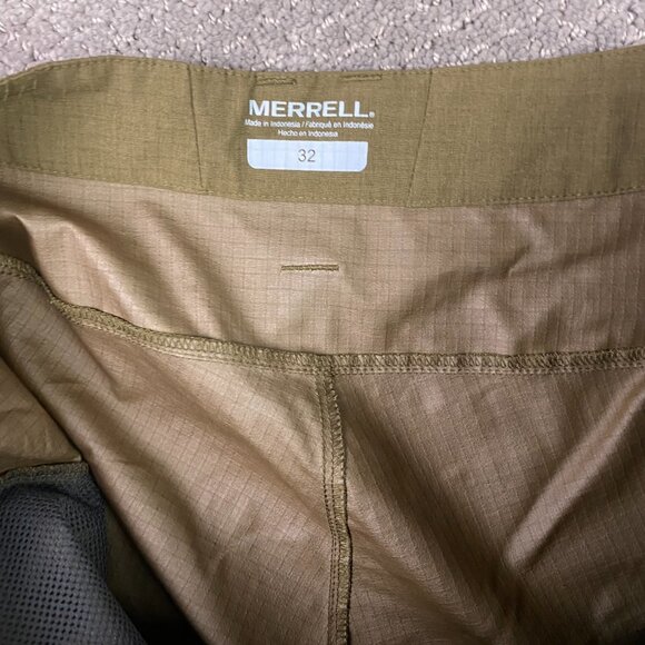 Merrell Shorts Men's 32 Olive Green Hiking Walking Outdoors Ripstop - Picture 4 of 12